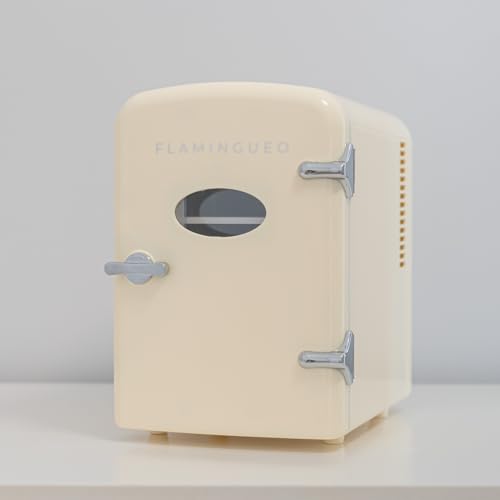 Flamingueo Mini Frigo 4L - 12V/220V, Frigo Chaud/Froid pour Soins de la Peau, Mini Réfrigérateur de Voyage Compact