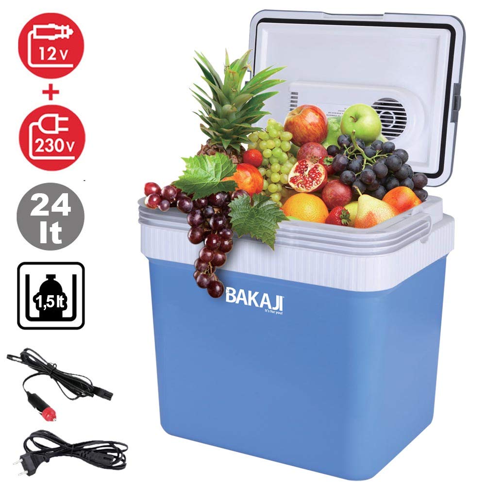 Réfrigérateur Bakaji Portable Maison Voiture Campings-Car Bateau Fonction Chaud/Froid 24LT 41x30x45cm